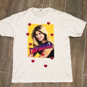 White Graphic Tee with Topanga Print